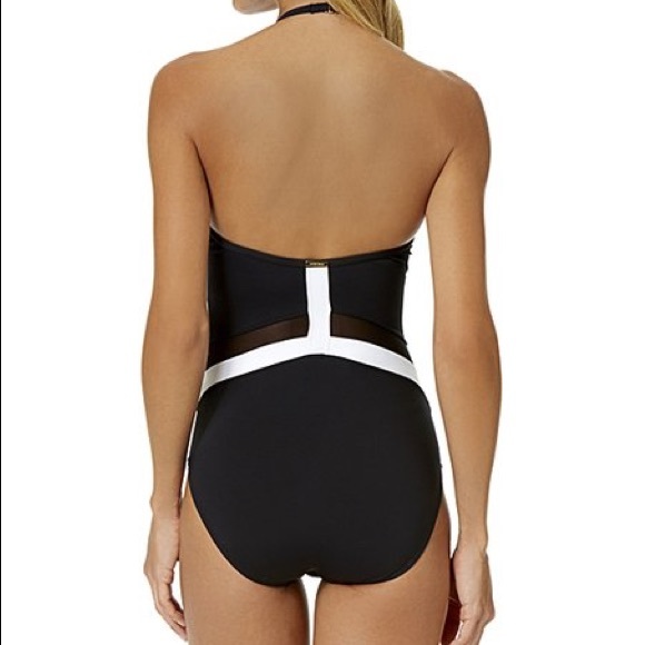 NWT Anne Cole mesh high neck one piece, Sz. 10 - Picture 2 of 4